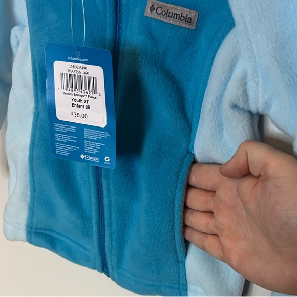 Columbia Youth Benton Springs Blue Fleece Jacket NWT - Picture 7 of 9